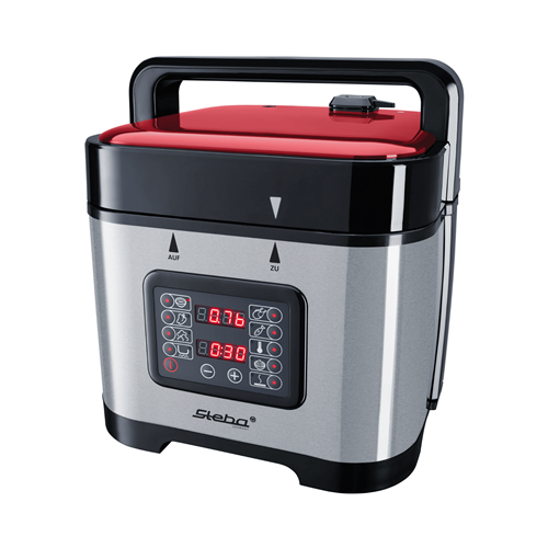 Kuhalnik Steba DD 1 ECO 5 L, nerjaveče jeklo/rdeča, 900 W, večnamenski programi
