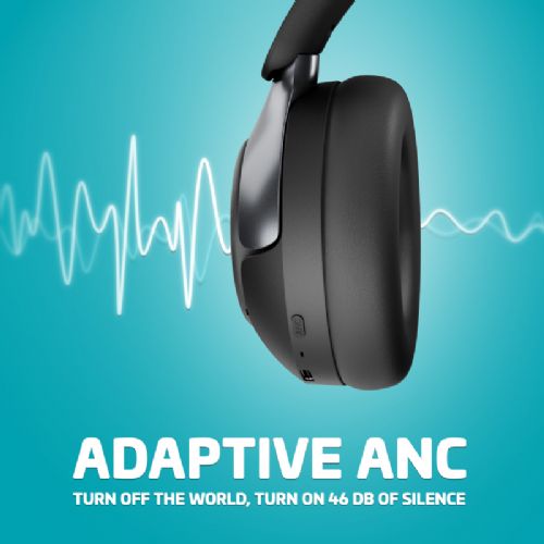 Brezžične ANC slušalke LAMAX HighComfort2 ANC, Bluetooth 5.4, 40 mm pretvorniki, do 57 ur, črne barve