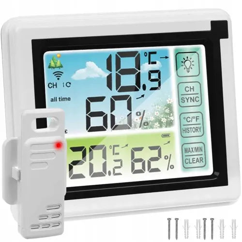 Wireless touch weather station and outdoor unit