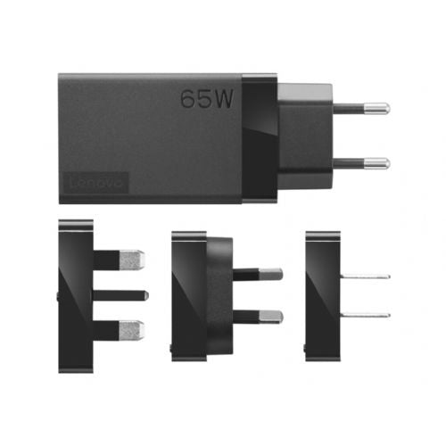 Adattatore da viaggio Lenovo da 65 W con USB-C, ricarica rapida, Power Delivery, cavo USB-C incluso, 1 porta, 1 anno di garanzia.