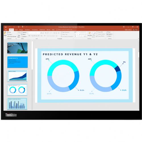 Monitor Lenovo ThinkVision M14d 35,6 cm (14"), 2240 x 1400 (2,2K), IPS, 375 cd/m2,  USB-C, 60Hz,