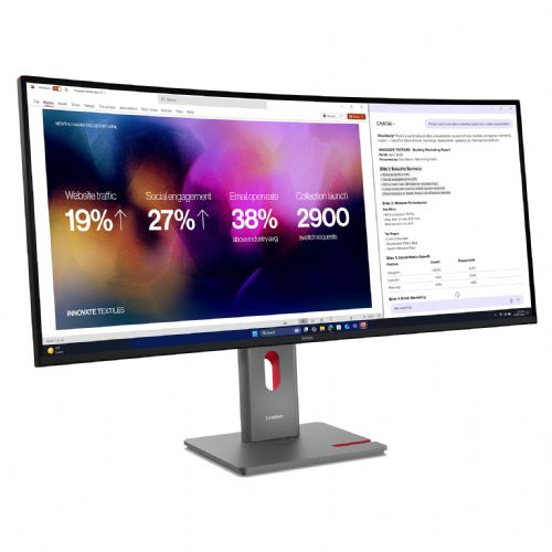 Monitor Lenovo ThinkVision P40WD-40, 39,7", ukrivljen, WUHD 5120x2160, IPS, 120 Hz, Thunderbolt 4