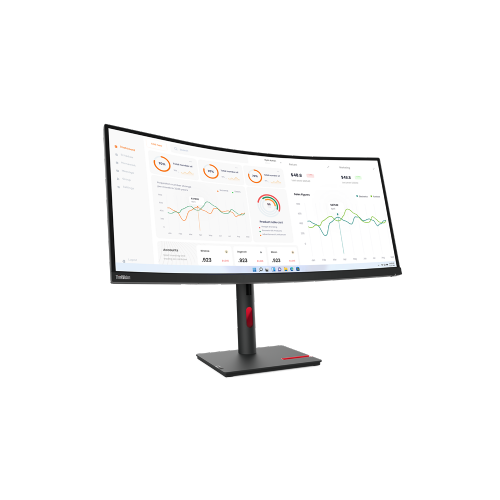 Monitor Lenovo ThinkVision T34w-30, 86,36 cm (34"), 3440 x 1440 (4K UHD), VA, 350 cd/m2, 21 : 9, 60 Hz, 3000 : 1, 3M : 1, 6 ms, USB-C (75 W), HDMI 2.0, DP 1.4, RJ-45, USB Hub (63D4GAT1EU)