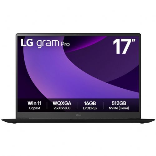 LG gram 17" Pro Core Ultra 7 255H 32GB/2TB RTX5050 Win11 črna 17Z90TR-E.AD8BG