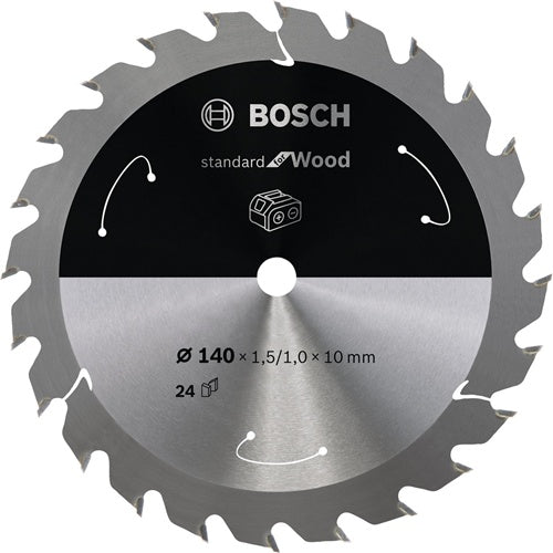 Bosch PRO Wood cordless circular saw blade, Ø 140 mm, 24 teeth (10 mm bore, for cordless circular saws)