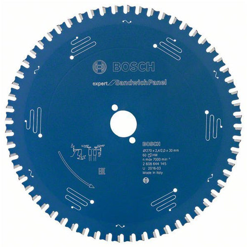 Bosch Expert circular saw blade Ø 270 mm, 60 teeth, 30 mm bore, for hand saws, MicroteQ carbide