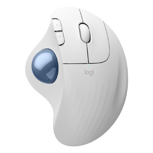 Brezžična sledilna krogla Logitech ERGO M575S - umazano bela + modra krogla