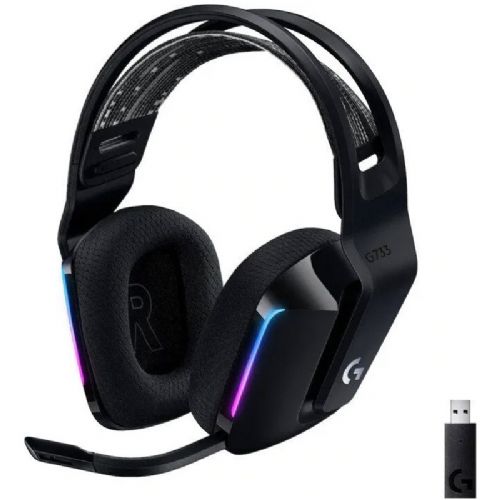 Gaming slušalke z mikrofonom Logitech G733 Lightspeed, brezžične, RGB, črne ac92142945