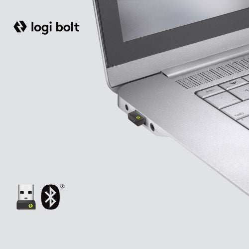 Miška, vertikalna Logitech Lift for Business, ergonomska, 6 gumbov, brezžični Bluetooth 2,4 GHz Bolt USB sprejemnik, umazano bel