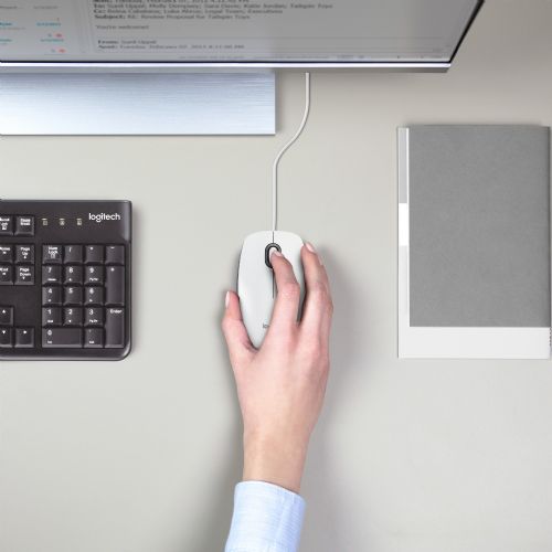 Miška Logitech M100 bela USB