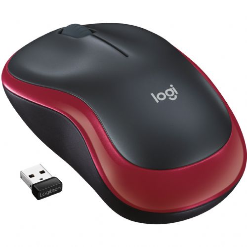 Miška Logitech M185 brezžična rdeča
