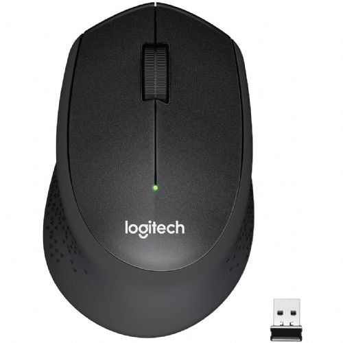 Miška Logitech M330 Silent Plus, brezžična, črna