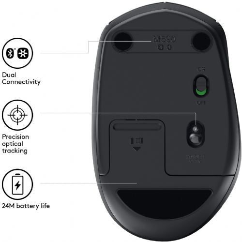 Logitech M590 Maus, schwarz