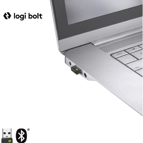 Brezžična miška Logitech Signature M650 for Business Mouse Bluetooth 2,4 GHz Bolt USB sprejemnik umazano bela