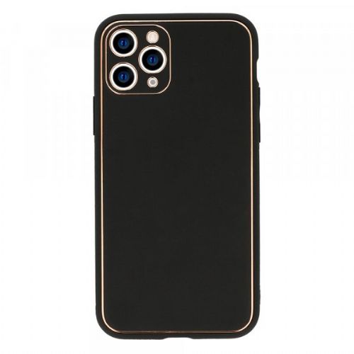 Luxury silicone case for Xiaomi Mi 11 - black with gold edge