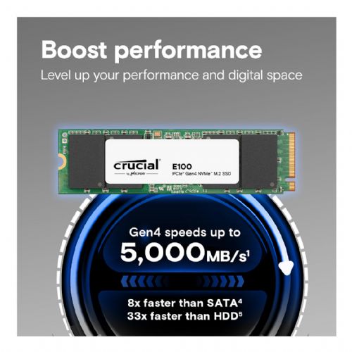 Vgradni SSD disk Crucial E100 2TB M.2 NVMe PCIe 4.0 5000MB/s