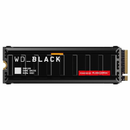 Vgradni SSD disk WD SN8100 4TB M.2 NVMe PCIe 5.0 2280 s hladilnikom črne barve