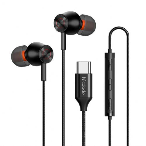 Mcdodo HP-3490 in-ear, žične slušalke, USB-C (črna)