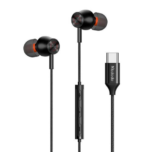 Mcdodo HP-3490 in-ear, žične slušalke, USB-C (črna)