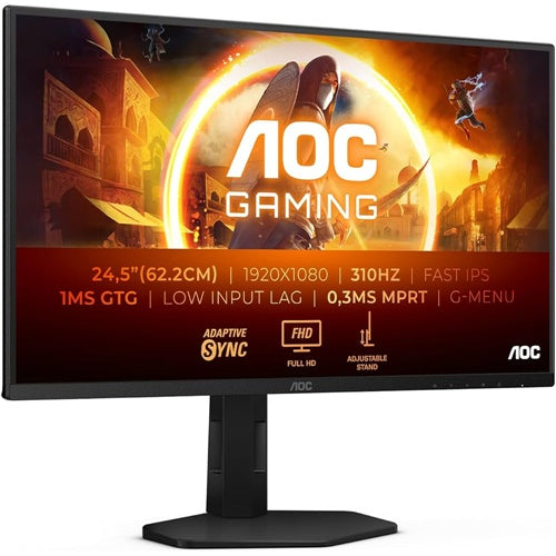 Monitor AOC 25G4SXU 24,5" FullHD Fast-IPS 310Hz 1ms USB-hub črn