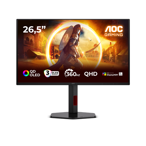 Monitor AOC AGON Q27G4SDR 26,5", QD-OLED, QHD, 360 Hz, 0,03 ms, USB-vozlišče