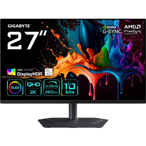 Monitor Gigabyte MO27Q3 QD-OLED, 27", QHD, 360 Hz, HDR, USB-C