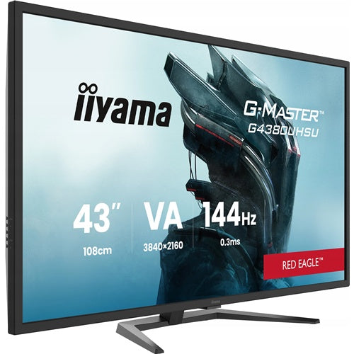 Monitor Iiyama G-Master G4380UHSU-B2 Red Eagle (108 cm (42,5"), črn, 4K UHD, VA, Adaptive-Sync, USB-HUB, HDR, 144Hz zaslon)