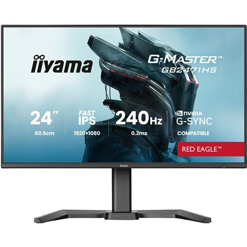 Monitor Iiyama G-Master GB2471HS-B1 Red Eagle (60,5 cm (23,8"), črn (mat), FullHD, Fast-IPS, HDMI, DP, G-Sync prenosnik, 240Hz panel)