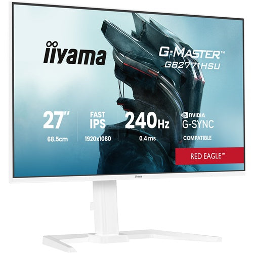 Monitor Iiyama G-MASTER GB2771HSU-W1 27" white, Fast-IPS, FullHD, 240 Hz, G-Sync, USB hub