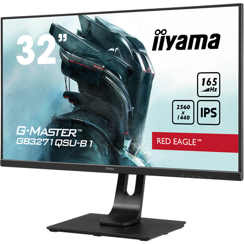 Monitor Iiyama G-Master GB3271QSU-B1, 81,28 cm (32"), 2560x1440 QHD, IPS, 16:9, 165Hz, 1ms, HDMI, DP, AMD FreeSync (GB3271QSU-B1)