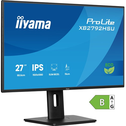 Monitor Iiyama Prolite XB2792HSU-B1 (68,6 cm (27"), črne barve (mat), FullHD, IPS, HDMI, DP, USB vozlišče, nastavljivo stojalo, 120Hz plošča)