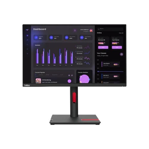 Monitor Lenovo ThinkVision T24i-30 23.8inch IPS 1920x1080 16:9 1000:1 250cd/m2 6ms 1xHDMI 1.4 1xDP 1.2 1xVGA USB Hub 60Hz 99sRGB 3y (63CFMATXEU)