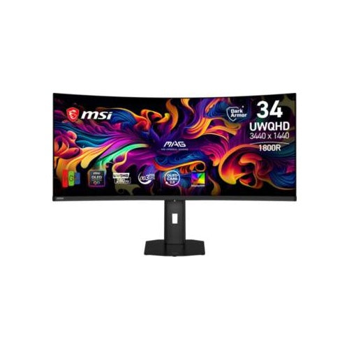 MSI MAG 341CQPDE QD-OLED Monitor, 34", curved, UWQHD, 280Hz, USB-C, black