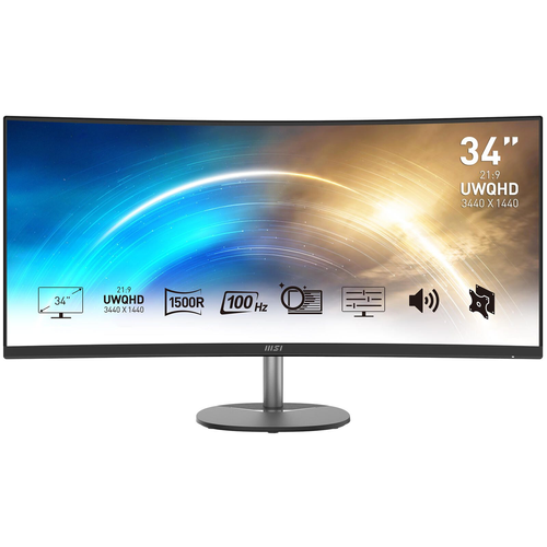 MSI PRO MP341CQDE 34" Curved-Monitor, WQHD VA, 100 Hz, Lautsprecher, Schwarz