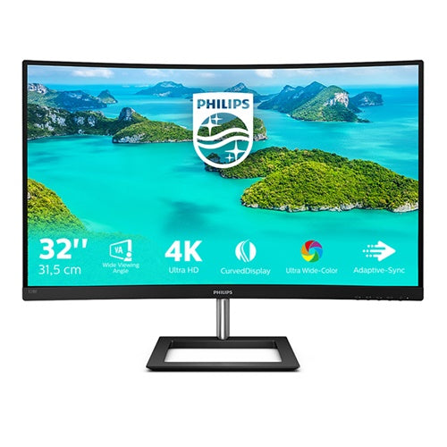 Philips 328E1CA/00 Monitor, 80.1 cm (31.5"), 3840x2160 4K UHD, VA, 250 cd/m2, 60 Hz, 4 ms, HDMI, DP, curved, black (328E1CA/00) 11563140