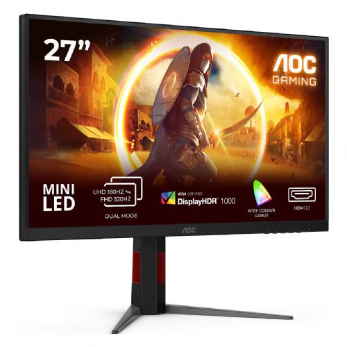 Monitor AOC AGON U27G4XM 27" Ultra HD/4K, Mini LED, 160 Hz, Fast IPS, hub USB