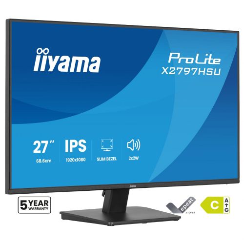 Monitor Iiyama ProLite X2797HSU-B1 27", IPS, Full HD, 120Hz, HDMI/DP/USB, zvočniki