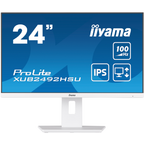 Monitor Iiyama ProLite XUB2492HSU-W6 60,45 cm (23,8"), 1920x1080 (FHD), IPS, 250cd/m2, 16:9,100Hz 0,4ms HDMI DP Pivot zvočnik bela