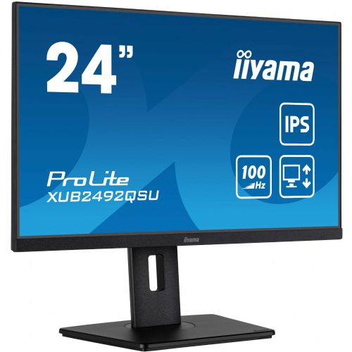 Monitor IIYAMA ProLite XUB2492QSU-B1 60,96cm (24") 2560 x 1440 (WQHD), 300cd/m2, IPS 100Hz HDMI/DP zvočnik, črna