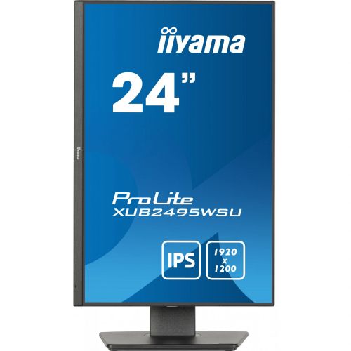 Monitor Iiyama Prolite XUB2495WSU-B7 60,96 cm (24"), 1920x1200 (FHD+), 16:10 IPS 4ms 75Hz HDMI DP USB zvočnik Pivot, črna