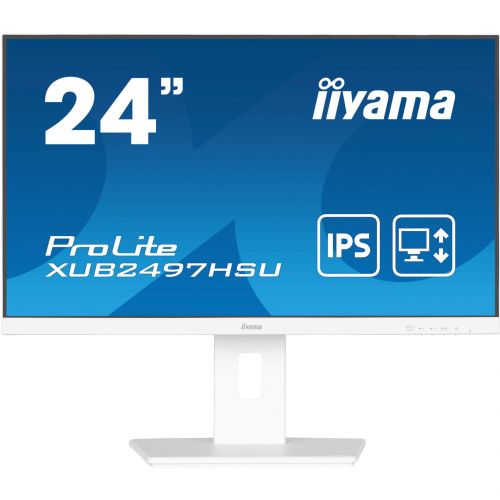 Monitor Iiyama ProLite XUB2497HSU-W2 (60,5 cm (23,8"), bel (mat), FullHD, IPS, USB vozlišče, 100Hz plošča)