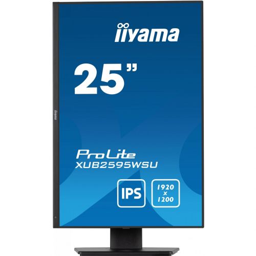 Monitor Iiyama ProLite XUB2595WSU-B5, 25", IPS, nastavljiva višina in vrtljiva funkcija, 1920 x 1200, HDMI, DisplayPort, USB Hub, FreeSync