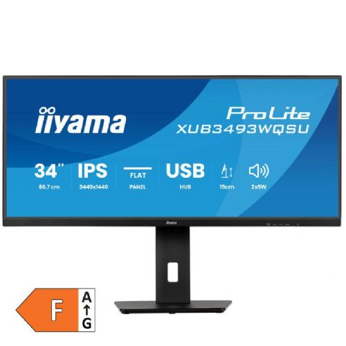 Monitor IIYAMA ProLite XUB3493WQSU-B6 86,7cm (34") IPS 120Hz HDMI/DP, zvočniki, QHD, 120 Hz, črna