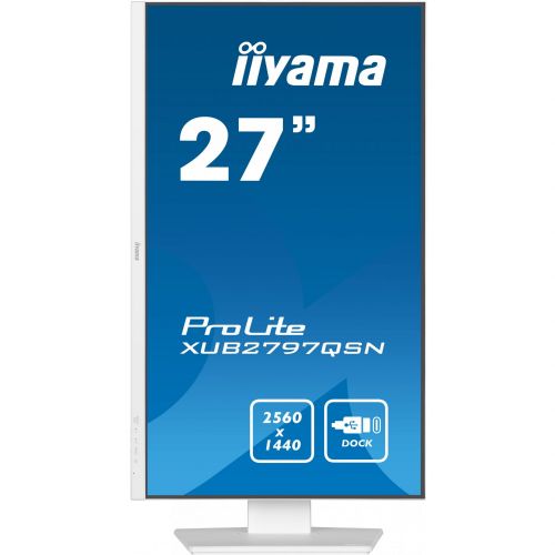 Monitor Iiyama  XUB2797QSN-W2 68,6 cm (27"), 2560 x 1440 (QHD), 16:9 HDMI+DP+USB-C 65W, bela