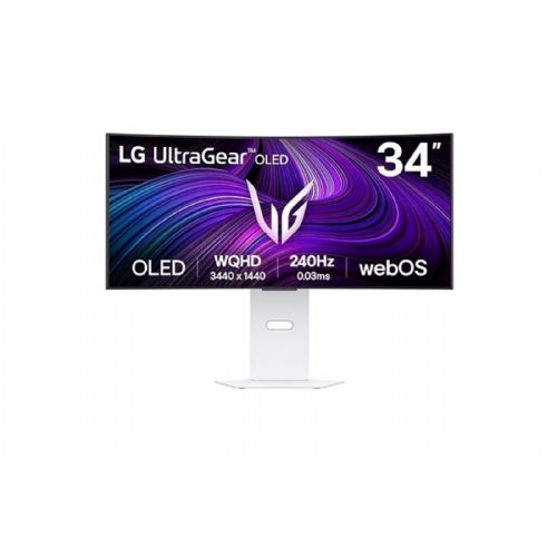 Monitor LG 34 OLED 34GX90SA-W UltraGear ukrivljen, 3440x1440, 2x HDMI, DP, USB-C, 240 Hz, bel 34GX90SA-W.AEU