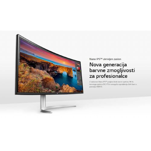 Monitor LG 39,7" 40WP95CP-W UltraWide ukrivljen, IPS, 5120x2160, 2x HDMI, DP, USB-C, Thunderbolt 40WP95CP-W.AEU