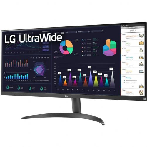 Monitor LG UltraWide 34WQ500-B, 86,36 cm (34"), 2560 x 1080 (QHD), IPS, 400 cd/ m2, 21 : 9, 5 ms, 100 Hz, HDMI, USB-C, črn, črna