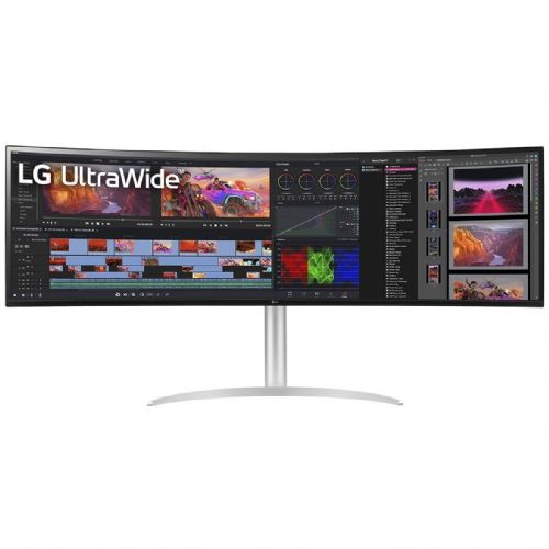 Monitor LG UltraWide 49BQ95C-W 124,5 cm (49"), 5120 x 1440 (5K UHD), NanoIPS, 500 cd/m2, 32:9, 5ms 144Hz DisplayHDR400 HDMI DP USB-C 90W, bela/srebrna