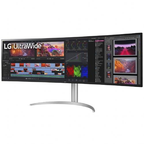 Monitor LG UltraWide 49BQ95C-W 124,5 cm (49"), 5120 x 1440 (5K UHD), NanoIPS, 500 cd/m2, 32:9, 5ms 144Hz DisplayHDR400 HDMI DP USB-C 90W, bela/srebrna