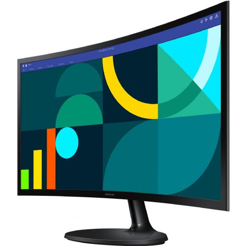 Monitor Samsung Essential S3 S24D364GAU (59 cm (24 zoni), črn, FullHD, VA, ukrivljen, 100Hz panel)
